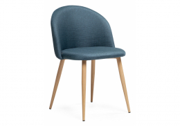 Стул на металлокаркасе Aldo blue / wood (50x50x77,5)