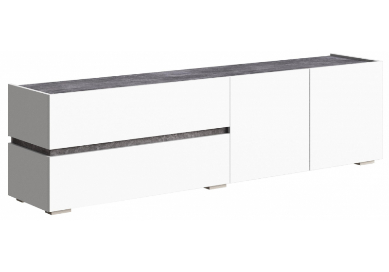 ТВ-тумба Атлон белый / бетон темный (180x37x49). 