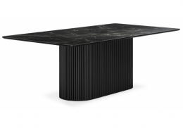 Керамический стол Ривера 220x110 пленка черный кварц / черный (110x77)