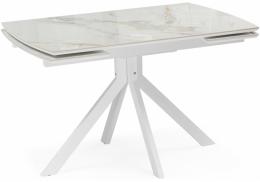 Керамический стол Катчел 120(180)x80 белая шагрень / белый (80x77)