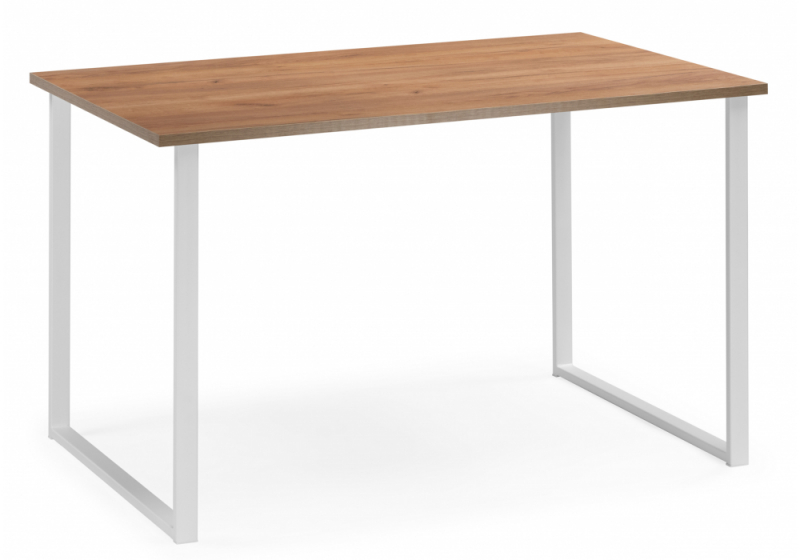 Стол деревянный Лиман 140 x 80 дуб крафт золотой / белый матовый (80x75). 