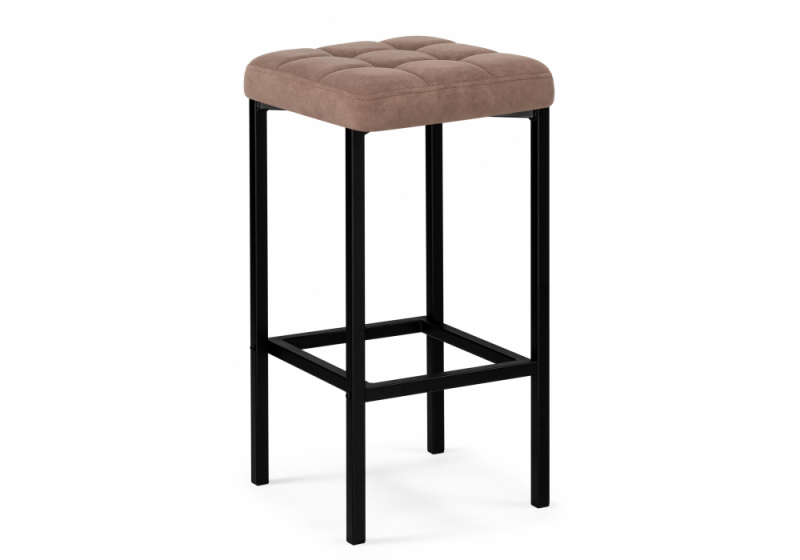 Барный стул Лофт микровелюр катания корица / черный матовый (35x35x65). 