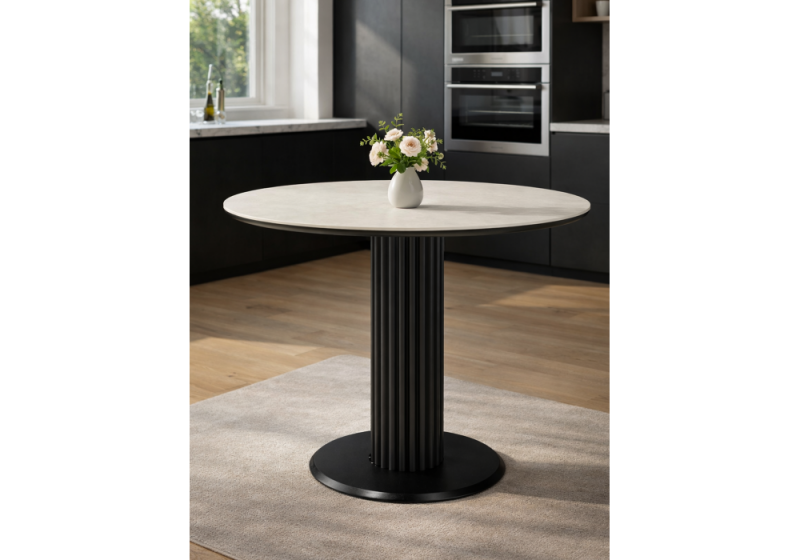 Керамический стол Кэмерон 90 carmen light grey / черный (90x75)
