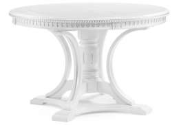 Стол деревянный Нозеан 120(160)х120х76 серебро / белый (120x76)